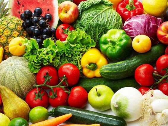 Verduras y frutas frescas